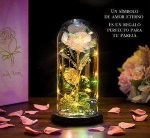 ROSA ETERNA DE CRISTAL CON LUZ LED