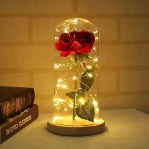 ROSA ETERNA DE CRISTAL CON LUZ LED