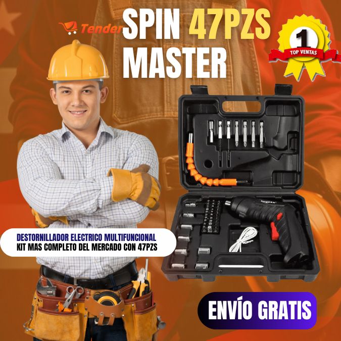 Spin Master-™ Destornillador Portatil 47 Pzas + Alargador Flexible 🧰