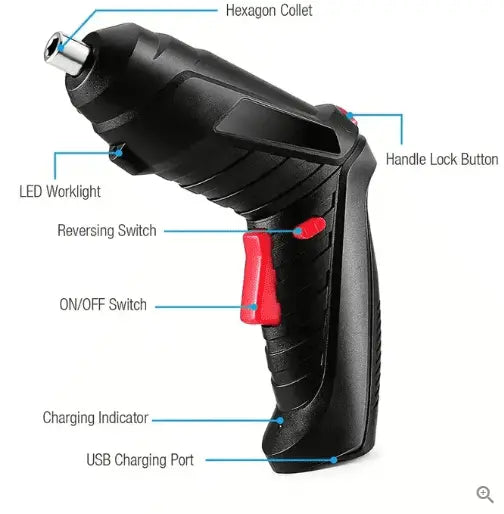 Destornillador Portatil 47 Pzas + Alargador Flexible 🧰