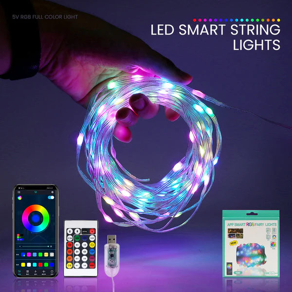 Luces LED inteligentes Wifi Bluetooth para Árbol de Navidad RGB